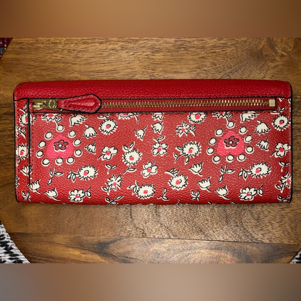 COACH Wild Hearts Print Coated Canvas Wallet w/Box - Picture 4 of 12